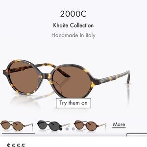KHAITE Oliver Peoples Tortoise Shell Sunglasses with Brown Lenses